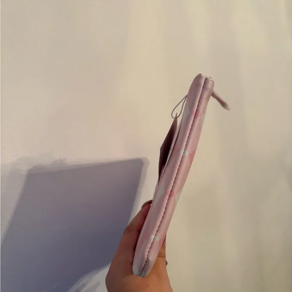 Kate Spade Pink Checkered Cosmetic Bag Mean Girl Plaid Millennial Pink Y2K - Picture 9 of 9